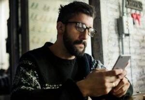 A man using a smartphone